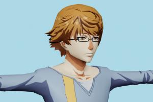 Nishiki Nishio Tokyo-Ghoul, man, male, people, human, xna, characters, rigged